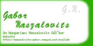 gabor maszalovits business card